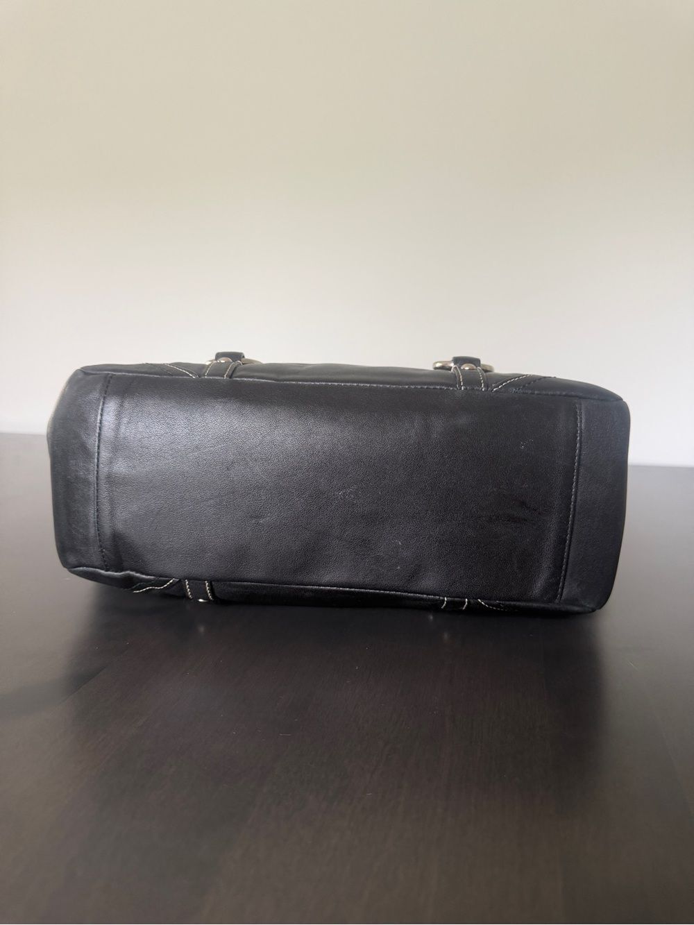 Coach Black Leather Tote Satchel - Picture 7 of 7